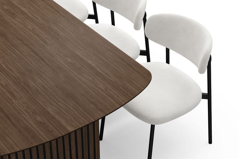 Richeto Matbord 210 cm med 6 Lucy Matstolar - Rökt ek / Vit Bouclé - Möbler - Bord & matgrupper - Matgrupper