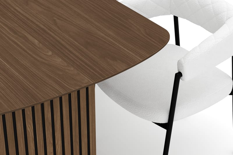 Richeto Matbord 210 cm med 6 Velma Matstolar - Rökt ek / Vit Bouclé - Möbler - Bord & matgrupper - Matgrupper