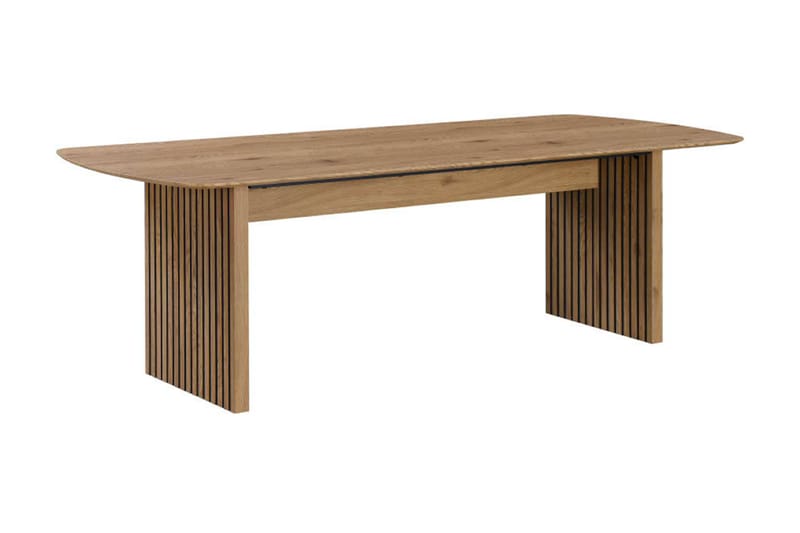 Richeto Matbord 240 cm ek +  8 st Nibe stol grå med ek ben - Natur/Grå - Möbler - Bord & matgrupper - Matgrupper