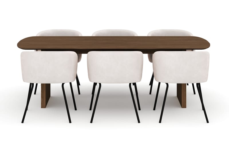 Richeto Matbord 240 cm med 6 Berit Stolar - Ek - Möbler - Bord & matgrupper - Matgrupper