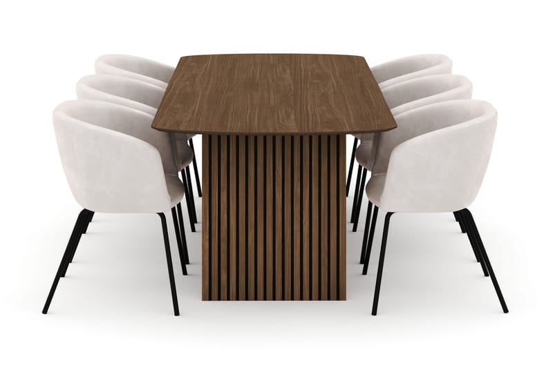 Richeto Matbord 240 cm med 6 Berit Stolar - Ek - Möbler - Bord & matgrupper - Matgrupper