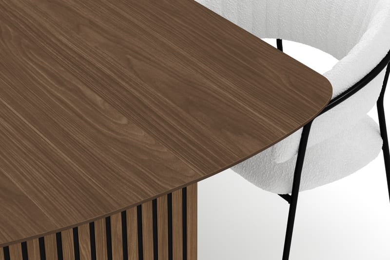 Richeto Matbord 240 cm med 6 Karol Matstolar - Rökt ek / Vit Bouclé - Möbler - Bord & matgrupper - Matgrupper