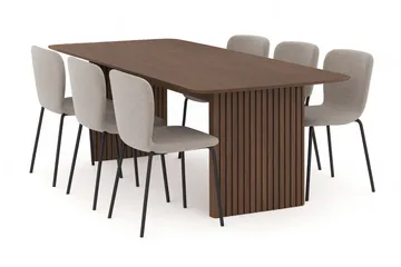 Richeto Matbord 240 cm med 6 Katy Matstolar - Rökt ek - Möbler - Bord & matgrupper - Matgrupper