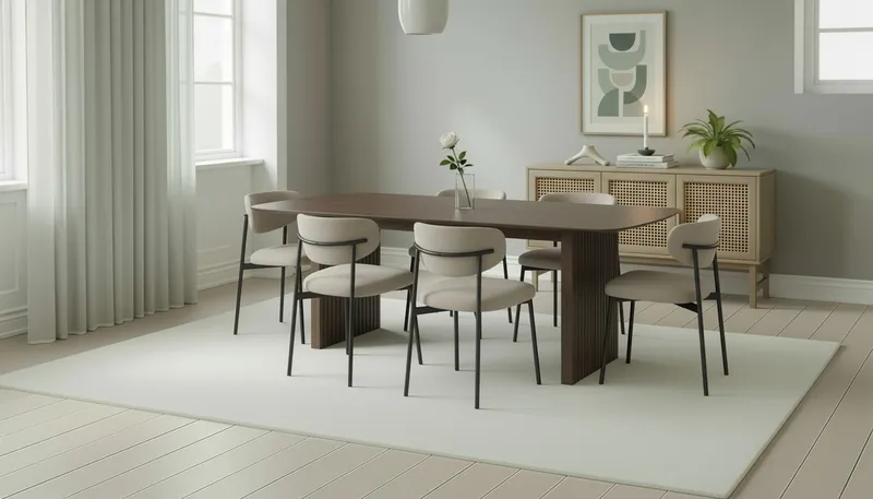 Richeto Matbord 240 cm med 6 Lucy Matstolar - Rökt ek / Greige Bouclé - Möbler - Bord & matgrupper - Matgrupper