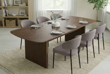 Richeto Matbord 240 cm med 6 Sawako Greige Stolar - Rökt ek - Möbler - Bord & matgrupper - Matgrupper