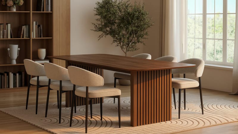 Richeto Matbord 240 cm med 6 Sawako Stolar - Ek - Möbler - Bord & matgrupper - Matgrupper