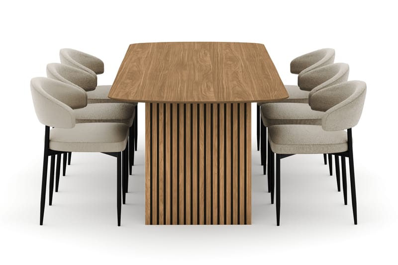 Richeto Matbord 240 cm med 6 Sawako Stolar - Natur - Möbler - Bord & matgrupper - Matgrupper