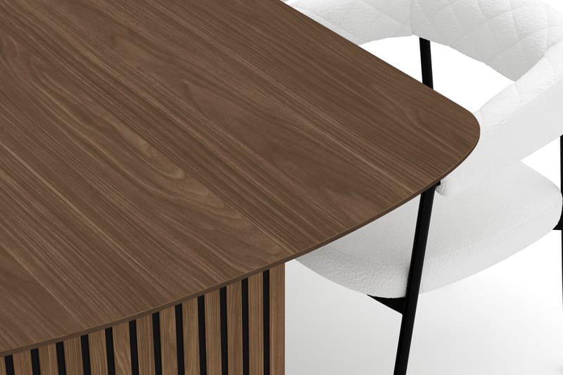 Richeto Matbord 240 cm med 6 Velma Matstolar - Rökt ek / Vit Bouclé - Möbler - Bord & matgrupper - Matgrupper