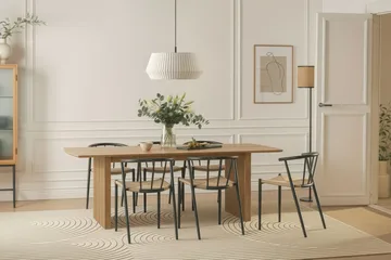 Richeto Matbord 240 cm med 6 Winston Matstolar - Ek - Möbler - Bord & matgrupper - Matgrupper