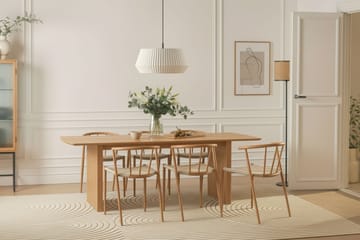 Richeto Matbord 240 cm med 6 Winston Matstolar - Naturlig finish / Beige / Metallben Ek - Möbler - Bord & matgrupper - Matgrupper