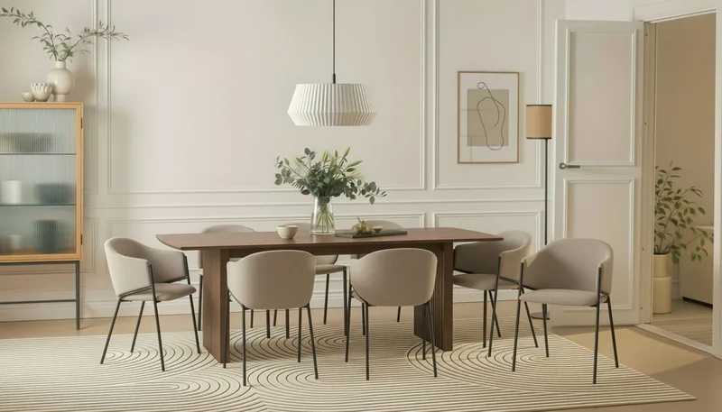 Richeto Matbord 240 cm med 8 Filip Matstolar - Rökt ek / Taupe Bouclé - Möbler - Bord & matgrupper - Matgrupper