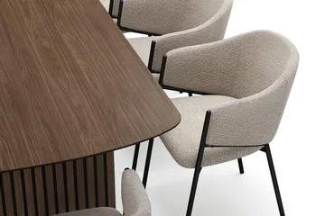 Richeto Matbord 240 cm med 8 Filip Matstolar - Rökt ek / Taupe Bouclé - Möbler - Bord & matgrupper - Matgrupper