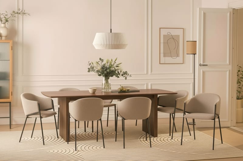Richeto Matbord 240 cm med 8 Filip Matstolar - Rökt ek / Taupe Bouclé - Möbler - Bord & matgrupper - Matgrupper