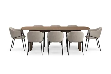 Richeto Matbord 240 cm med 8 Filip Matstolar - Rökt ek / Taupe Bouclé - Möbler - Bord & matgrupper - Matgrupper