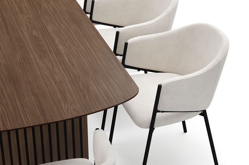 Richeto Matbord 240 cm med 8 Filip Matstolar - Rökt ek / Vit Bouclé - Möbler - Bord & matgrupper - Matgrupper