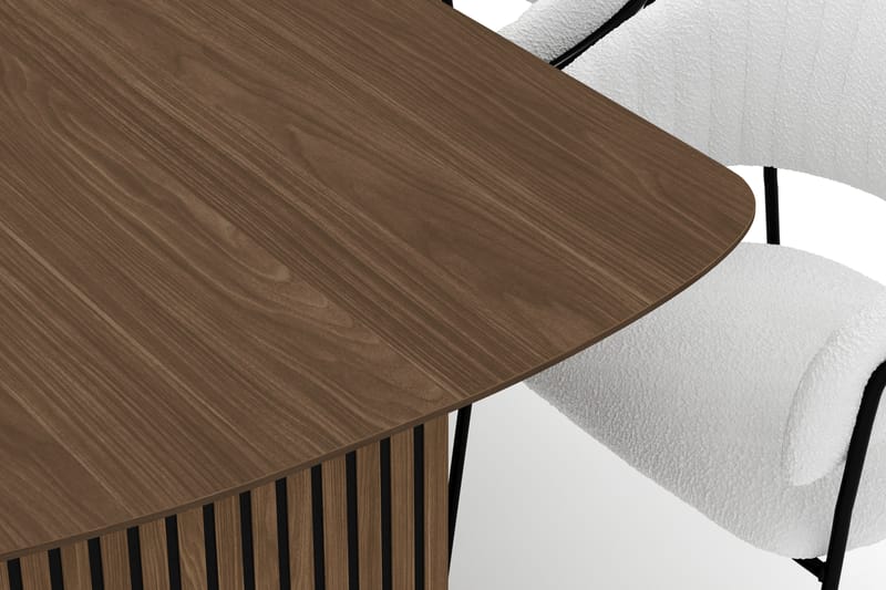 Richeto Matbord 240 cm med 8 Karol Matstolar - Rökt ek / Vit Bouclé - Möbler - Bord & matgrupper - Matgrupper