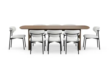 Richeto Matbord 240 cm med 8 Lucy Matstolar - Rökt ek - Möbler - Bord & matgrupper - Matgrupper