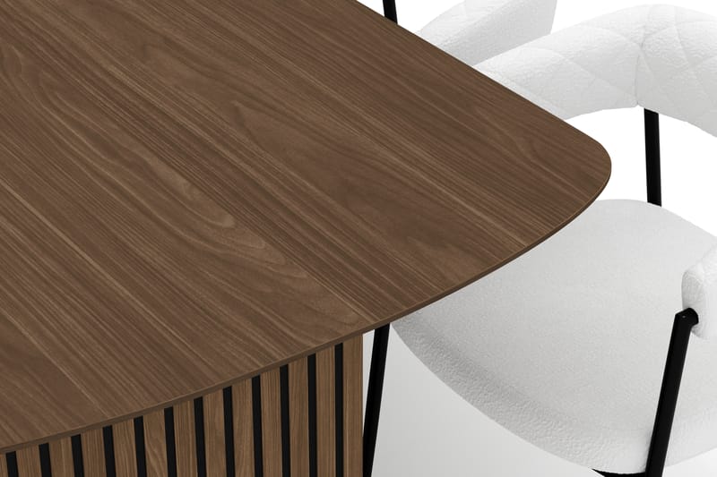 Richeto Matbord 240 cm med 8 Velma Matstolar - Rökt ek / Vit Bouclé - Möbler - Bord & matgrupper - Matgrupper