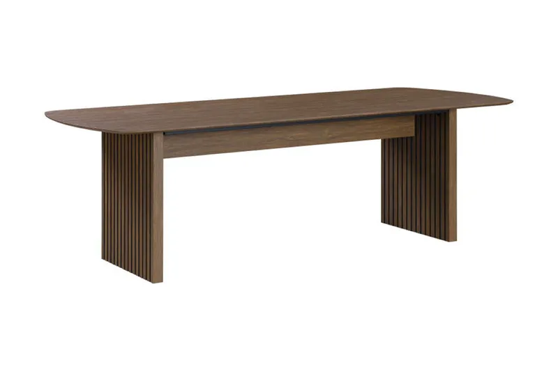 Richeto Matbord Rökt Ek 210 cm valnöt +  8 st Nibe stol brun med valnöt ben - Brun - Möbler - Bord & matgrupper - Matgrupper