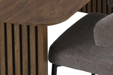 Richeto Matbord Rökt Ek 240 cm med 6 Sawako Greige Stolar - Rökt ek - Möbler - Bord & matgrupper - Matgrupper