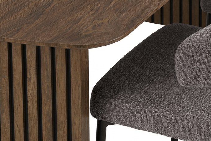 Richeto Matbord Rökt Ek 240 cm med 6 Sawako Greige Stolar - Rökt ek/Greige - Möbler - Bord & matgrupper - Matgrupper