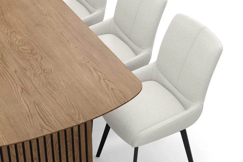 Richeto Matgrupp 180 cm med 6 Mora Snurrstolar - Naturlig finish/Ljusbeige - Möbler - Bord & matgrupper - Matgrupper