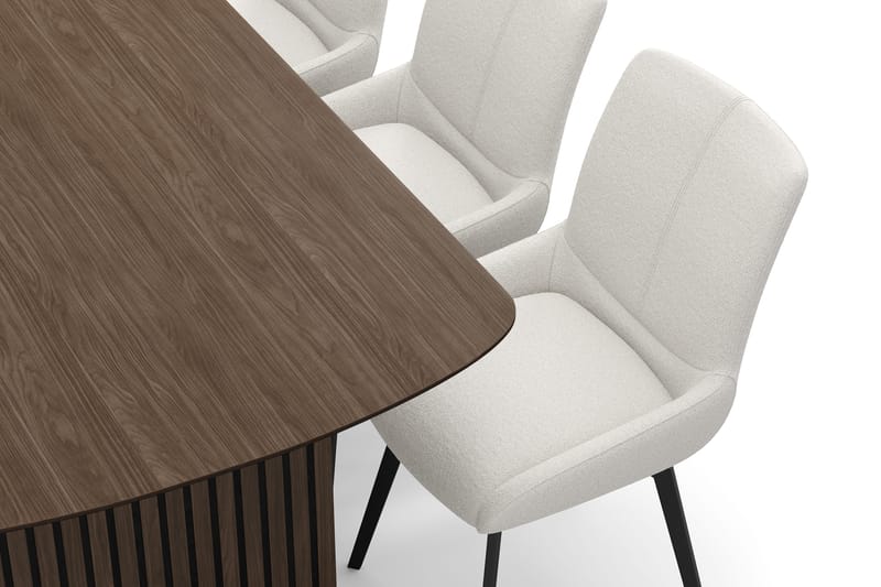 Richeto Matgrupp 180 cm med 6 Mora Snurrstolar - Rökt ek/Ljusbeige - Möbler - Bord & matgrupper - Matgrupper