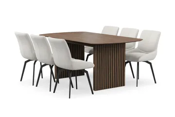 Richeto Matgrupp 180 cm med 6 Mora Snurrstolar