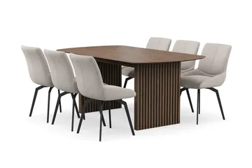 Richeto Matgrupp 180 cm med 6 Mora Snurrstolar