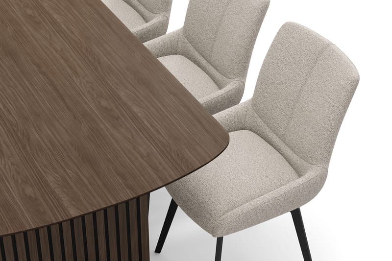 Richeto Matgrupp 180 cm med 6 Mora Snurrstolar - Rökt ek/Mörkbeige - Möbler - Bord & matgrupper - Matgrupper