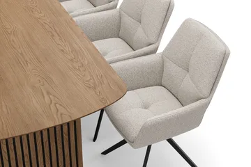 Richeto Matgrupp 180 cm med 6 Torsby Snurrstolar - Ek - Möbler - Bord & matgrupper - Matgrupper