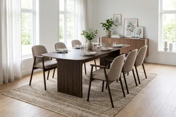 Richeto Matgrupp 210 cm med 6 Reciclar Matstolar - Rökt ek - Möbler - Bord & matgrupper - Matgrupper