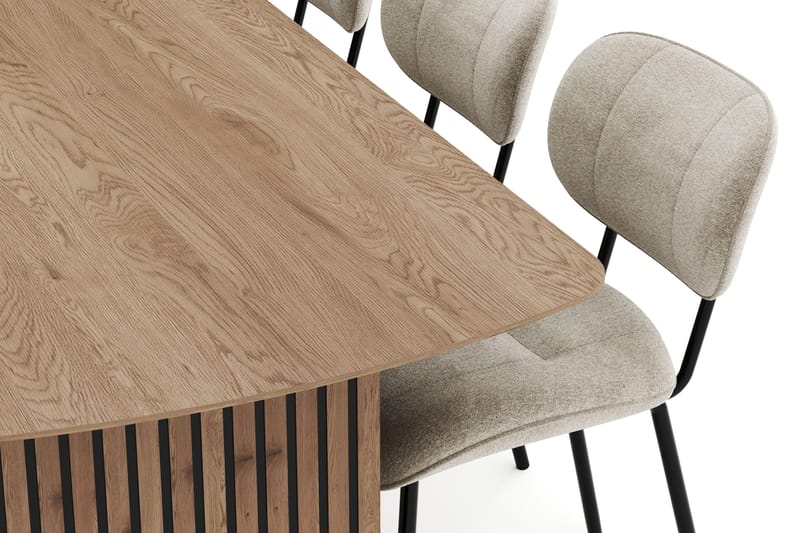 Richeto Matgrupp 240 cm med 6 Cyana Matstolar - Naturlig finish - Möbler - Bord & matgrupper - Matgrupper