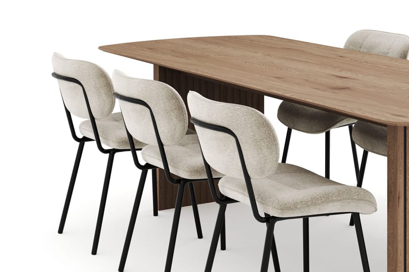 Richeto Matgrupp 240 cm med 6 Cyana Matstolar - Naturlig finish - Möbler - Bord & matgrupper - Matgrupper