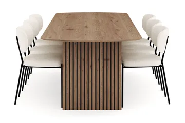 Richeto Matgrupp 240 cm med 6 Gemmiano Matstolar - Ek - Möbler - Bord & matgrupper - Matgrupper