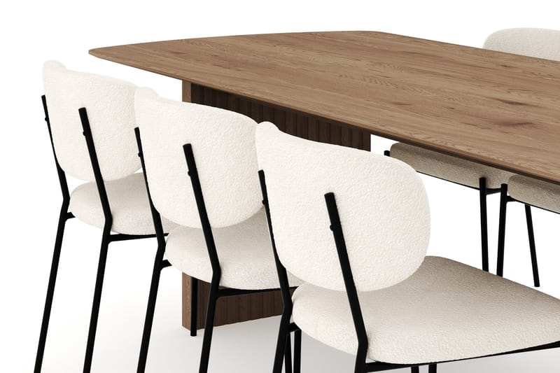 Richeto Matgrupp 240 cm med 6 Gemmiano Matstolar - Ek - Möbler - Bord & matgrupper - Matgrupper