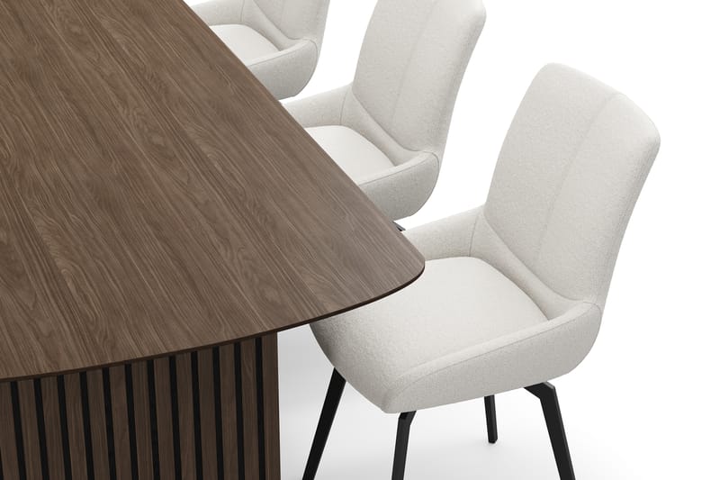 Richeto Matgrupp 240 cm med 6 Mora Snurrstolar - Rökt ek/Ljusbeige - Möbler - Bord & matgrupper - Matgrupper