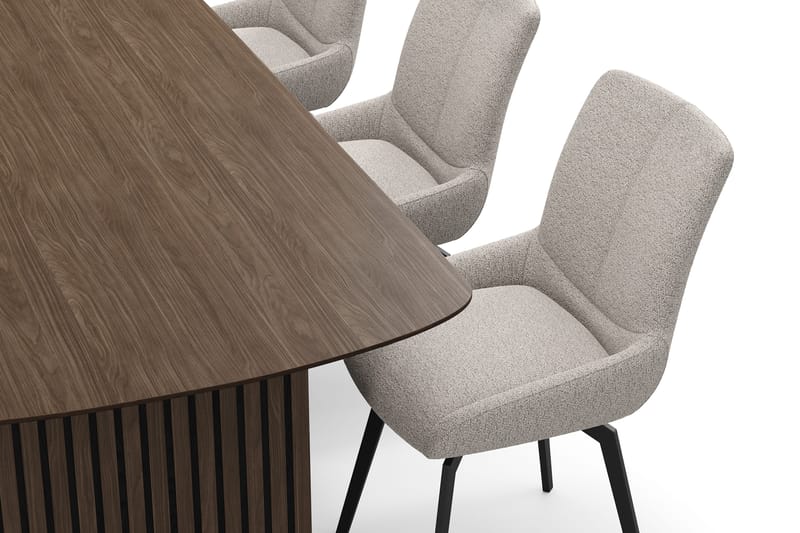 Richeto Matgrupp 240 cm med 6 Mora Snurrstolar - Rökt ek/Mörkbeige - Möbler - Bord & matgrupper - Matgrupper