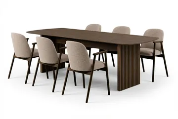 Richeto Matgrupp 240 cm med 6 Reciclar Matstolar - Rökt ek - Möbler - Bord & matgrupper - Matgrupper