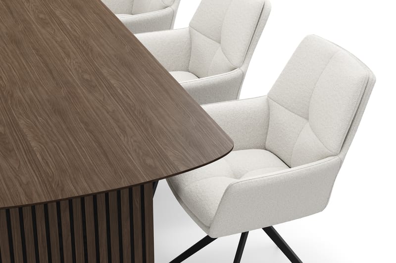 Richeto Matgrupp 240 cm med 6 Torsby Snurrstolar - Rökt ek/Ljusbeige - Möbler - Bord & matgrupper - Matgrupper