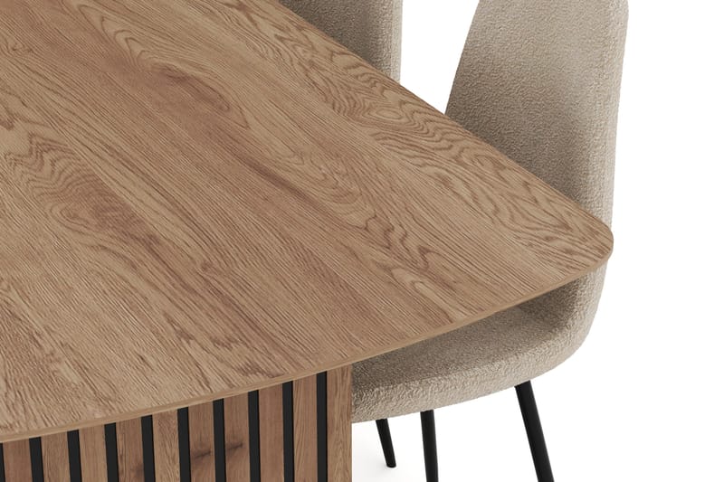 Richeto Matgrupp 240 cm med 6 Polar Matstolar - Naturlig finish - Möbler - Bord & matgrupper - Matgrupper