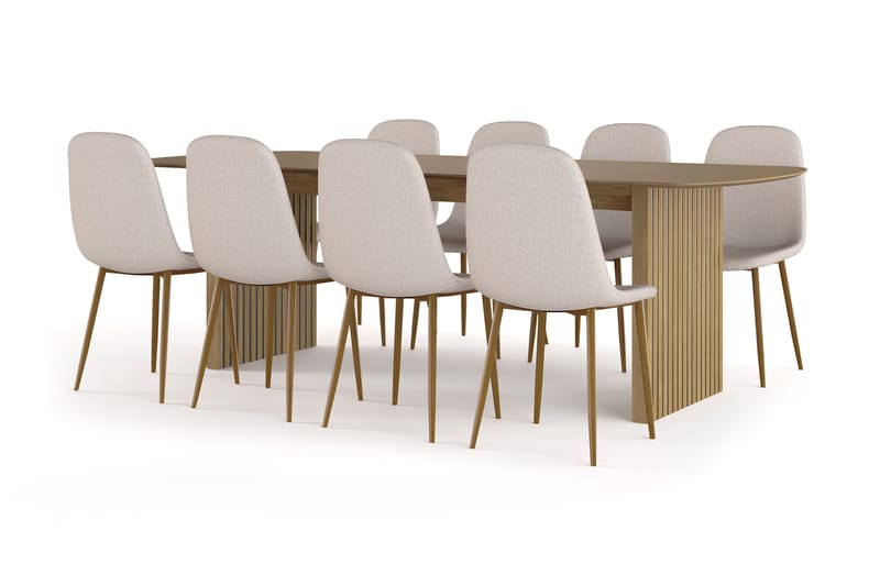 Richeto Matgrupp 240 cm med 8 st Nibe stol, Ek