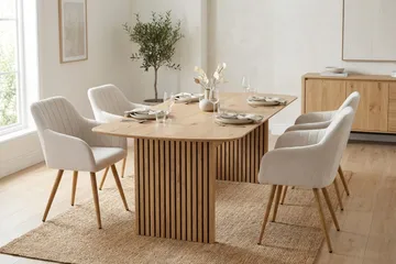 Richeto Matgrupp Ek 180 cm med 4 Filippa Matstolar - Ek - Möbler - Bord & matgrupper - Matgrupper