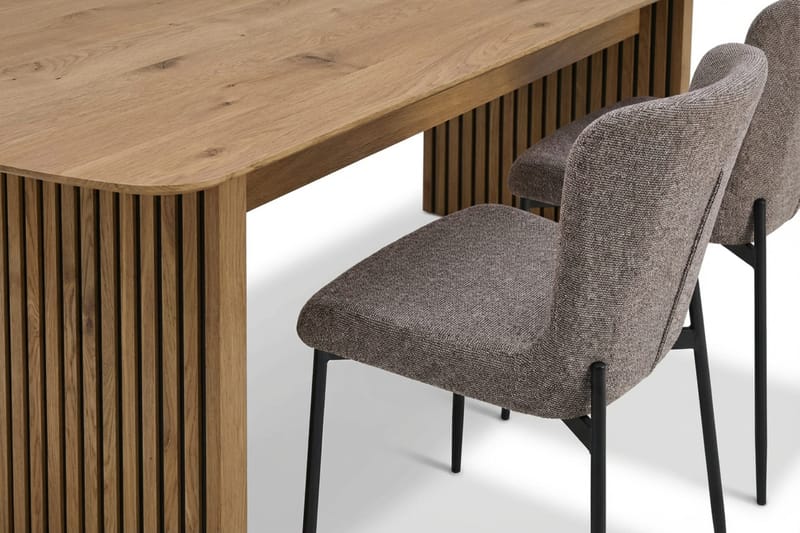 Richeto Matgrupp Ek 180 cm med 6 Elsie Matstolar - Ek/Grå - Möbler - Bord & matgrupper - Matgrupper