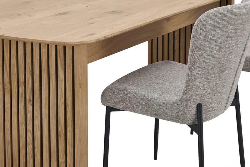 Richeto Matgrupp Ek 180 cm med 6 Elsie Matstolar - Ek/Ljusgrå - Möbler - Bord & matgrupper - Matgrupper