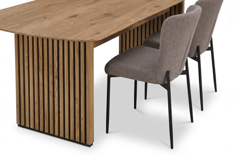 Richeto Matgrupp Ek 210 cm med 6 Elsie Matstolar - Ek/Grå - Möbler - Bord & matgrupper - Matgrupper