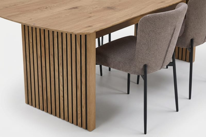 Richeto Matgrupp Ek 240 cm med 6 Elsie Matstolar - Ek/Grå - Möbler - Bord & matgrupper - Matgrupper