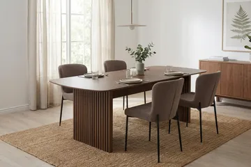 Richeto Matgrupp Rökt Ek 180 cm med 4 Elsie Matstolar - Rökt ek - Möbler - Bord & matgrupper - Matgrupper