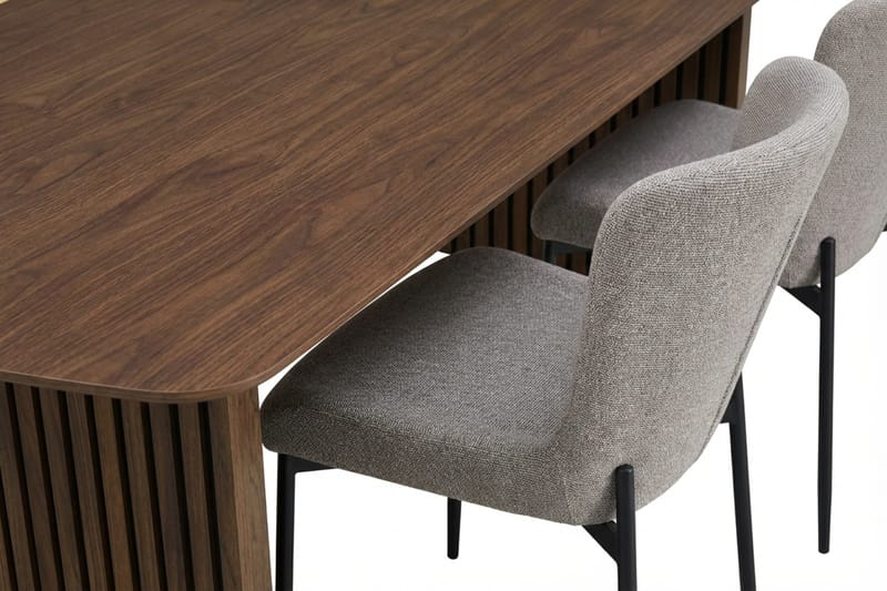 Richeto Matgrupp Rökt Ek 210 cm med 6 Elsie Matstolar - Rökt ek/Ljusgrå - Möbler - Bord & matgrupper - Matgrupper