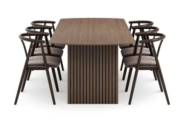 Richeto Matgrupp Rökt Ek 240 cm med 6 Cytie Karmstolar - Rökt ek - Möbler - Bord & matgrupper - Matgrupper